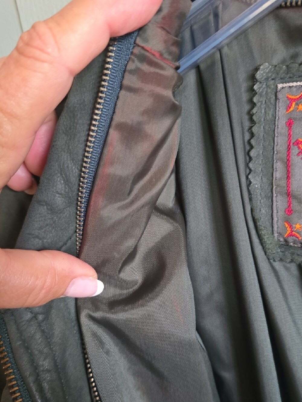 Women's Olive Green Leather Trench Coat by ADVENTURE BOUND by Wilsons - Picture 5 of 5